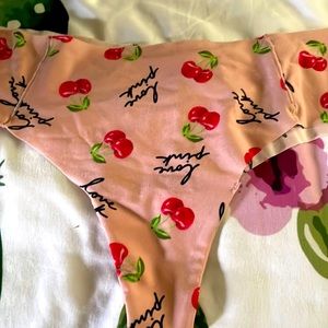 NWOT pink cherry size large panty